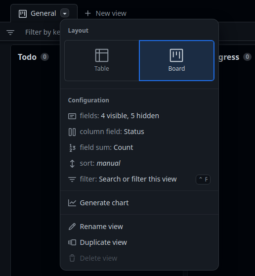 Visualización de la configuración de una vista