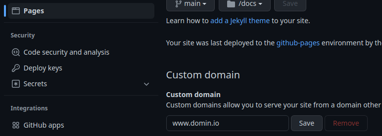 Configuración de dominio personalizado