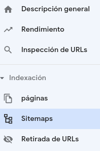 Notificación del archivo del sitio a la *Google Search Console*